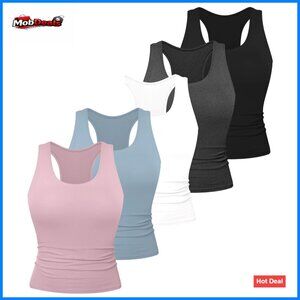 Workout Racerback Tank Tops Spandex Yoga Athletic Running Gym Sports Crop